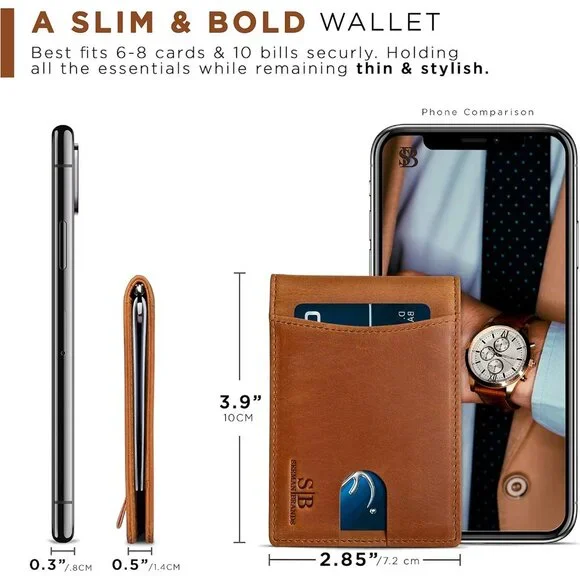Men's California Desert 1.0 Vegan Leather Front 2 Pocket Wallet Card Designed